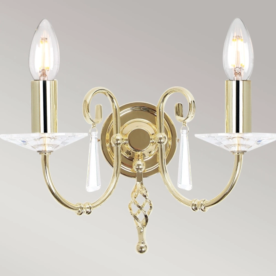 Kinkiet Aegean – 2 źródła światła – Polerowany mosiądz AG2-POL-BRASS Elstead Lighting