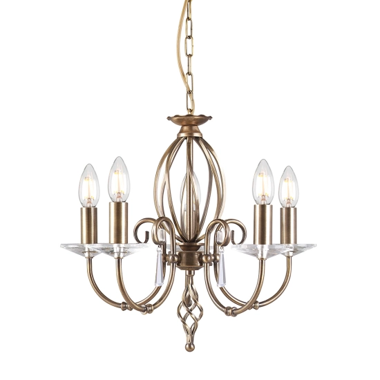 kinkiecik.pl Żyrandol Aegean – 5 źródeł światła – Stary mosiądz AG5-AGED-BRASS Elstead Lighting