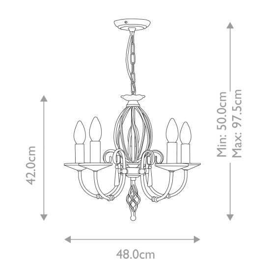 Żyrandol Aegean – 5 źródeł światła – Polerowany mosiądz AG5-POL-BRASS Elstead Lighting