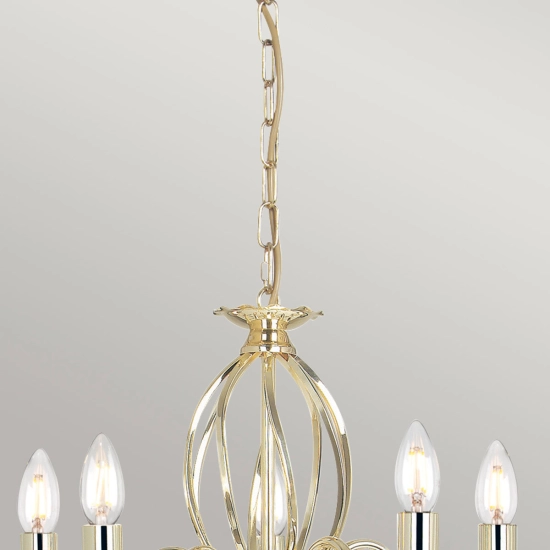 Żyrandol Aegean – 5 źródeł światła – Polerowany mosiądz AG5-POL-BRASS Elstead Lighting