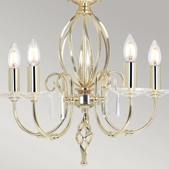 Żyrandol Aegean – 5 źródeł światła – Polerowany mosiądz AG5-POL-BRASS Elstead Lighting