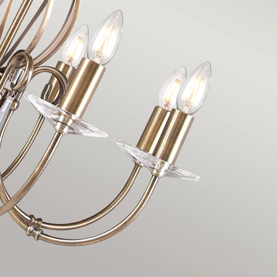 Żyrandol Aegean – 8 źródeł światła – Stary mosiądz AG8-AGED-BRASS Elstead Lighting