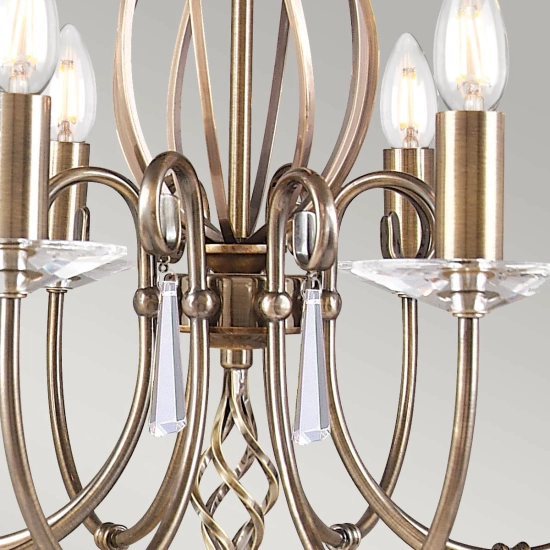 Żyrandol Aegean – 8 źródeł światła – Stary mosiądz AG8-AGED-BRASS Elstead Lighting