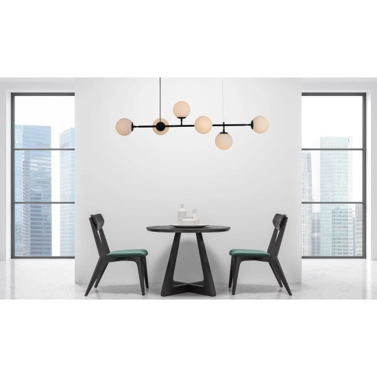 Lampa wisząca czarna białe kulki ALISA LP-005/6P BK/WH LIGHT PRESTIGE