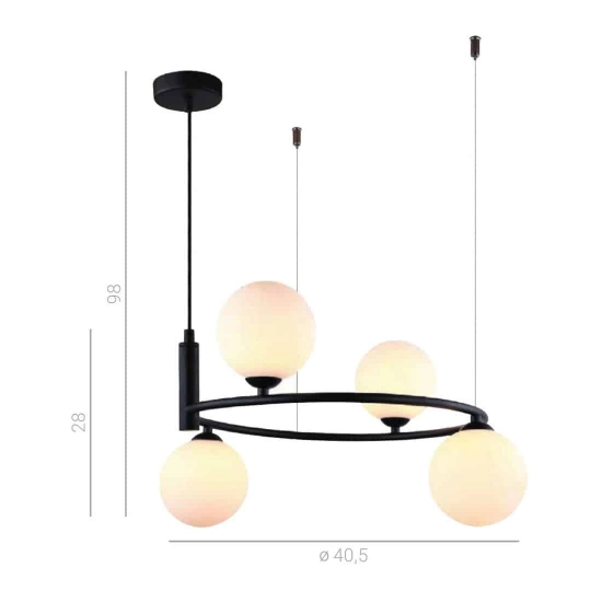 Lampa wisząca AMILY MDM-3974/4 BK Italux - zdjęcie 2
