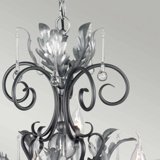 Żyrandol Amarilli – 10 źródeł światła – Czarny / Srebrna patyna AML10-BLK-SILVER Elstead Lighting