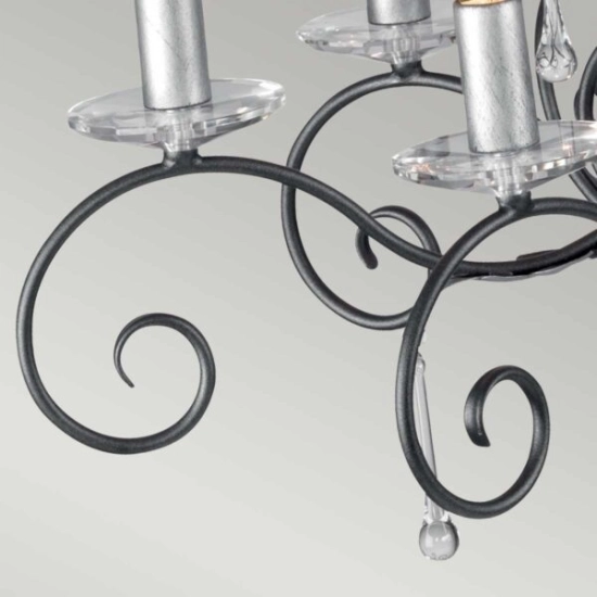 Żyrandol Amarilli – 10 źródeł światła – Czarny / Srebrna patyna AML10-BLK-SILVER Elstead Lighting