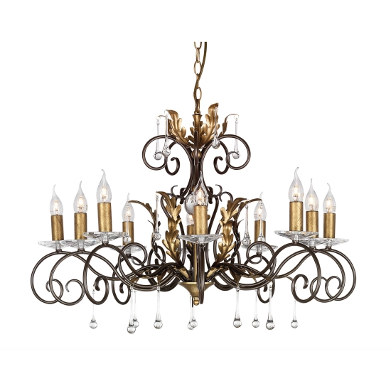 Żyrandol Amarilli – 10 źródeł światła – Brązowy / Złota patyna AML10-BRONZE Elstead Lighting