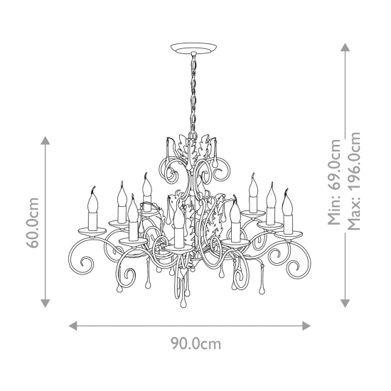 Żyrandol Amarilli – 10 źródeł światła – Brązowy / Złota patyna AML10-BRONZE Elstead Lighting