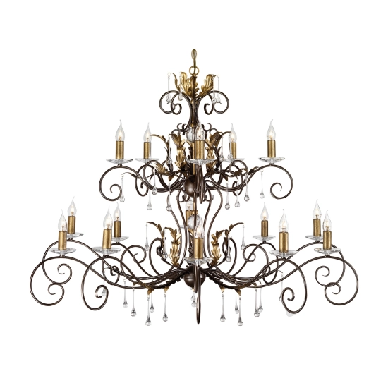 Żyrandol Amarilli – 15 źródeł światła – Brązowy / Złota patyna AML15-BRONZE Elstead Lighting