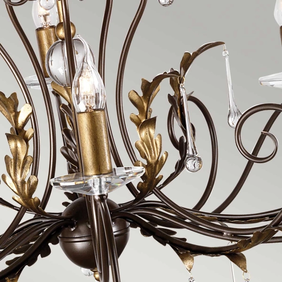 Żyrandol Amarilli – 15 źródeł światła – Brązowy / Złota patyna AML15-BRONZE Elstead Lighting