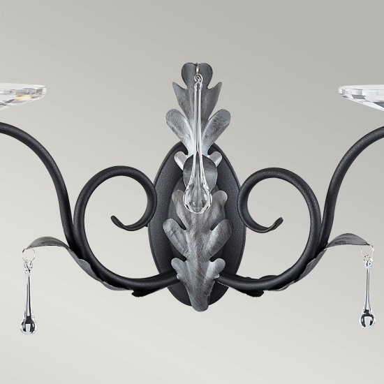 Kinkiet Amarilli – 2 źródła światła – Czarny / Srebrna patyna AML2-BLK-SILVER Elstead Lighting