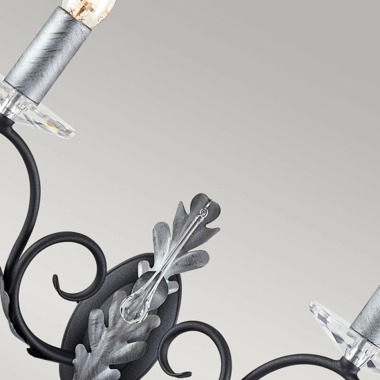 Kinkiet Amarilli – 2 źródła światła – Czarny / Srebrna patyna AML2-BLK-SILVER Elstead Lighting