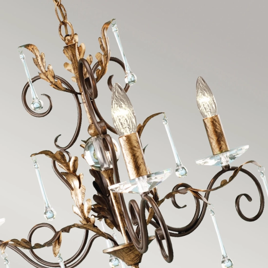 Żyrandol Amarilli – 3 źródła światła – Brązowy / Złota patyna AML3-BRONZE Elstead Lighting