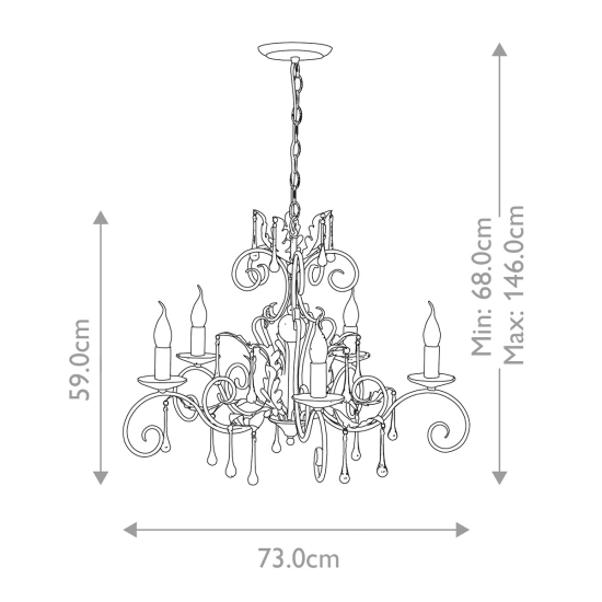 Żyrandol Amarilli – 5 źródeł światła – Czarny / Srebrna patyna AML5-BLK-SILVER Elstead Lighting