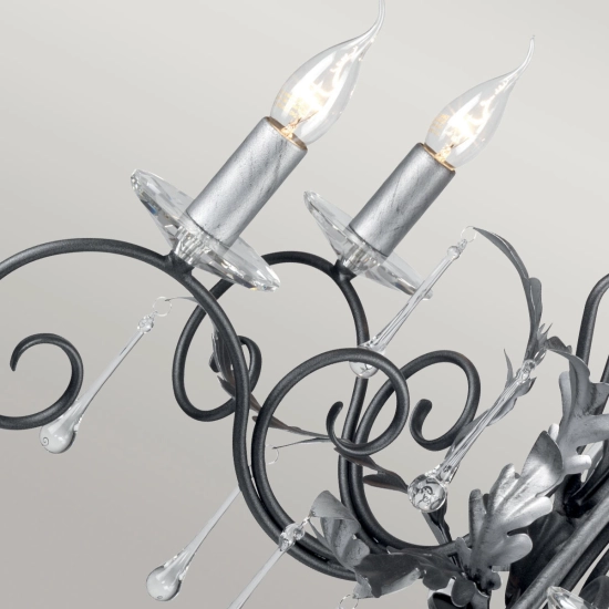 Żyrandol Amarilli – 5 źródeł światła – Czarny / Srebrna patyna AML5-BLK-SILVER Elstead Lighting