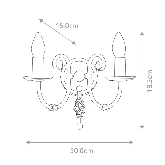 Kinkiet Artisan – 2 źródła światła – Stary mosiądz ART2-AGD-BRASS Elstead Lighting