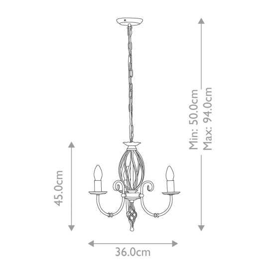 Żyrandol Artisan – 3 źródła światła – Stary mosiądz ART3-AGD-BRASS Elstead Lighting