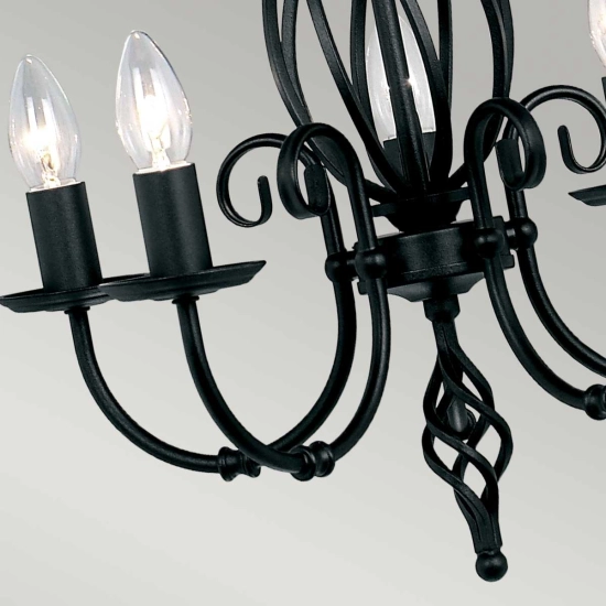 Żyrandol Artisan – 5 źródeł światła – Czarny ART5-BLACK Elstead Lighting