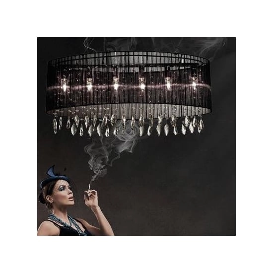 Lampa wisząca owal SIDNEY AZ0914 Black AZZARDO