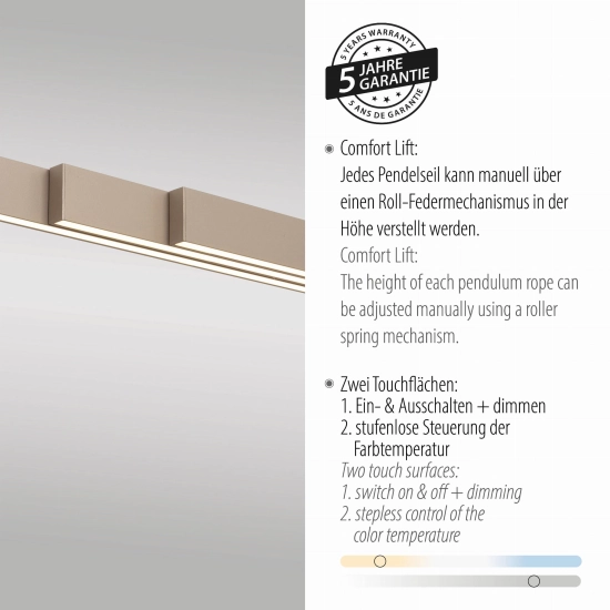 Lampa wisząca Adriana Comfort Lift Mosiądz 2598-97 Paul Neuhaus - zdjęcie dodatkowe 4