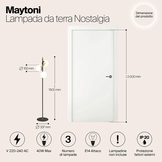Lampa podłogowa Floor Lamp Nostalgia MOD048FL-03G Maytoni - zdjęcie dodatkowe 5