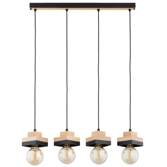 Lampa wisząca MIKO 4xE27 Czarna 63411 ALFA