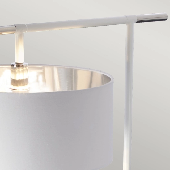 Lampa podłogowa Balance – 1 źródło światła – Biel i polerowany nikiel BALANCE-FL-WPN Elstead Lighting