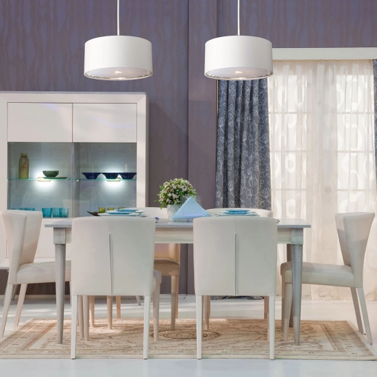 Lampa wisząca Balance – 1 źródło światła – Biel i polerowany nikiel BALANCE-P-WPN Elstead Lighting