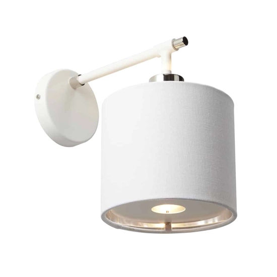 Kinkiet Balance – 1 źródło światła – Biel i polerowany nikiel BALANCE1-WPN Elstead Lighting