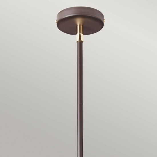 Żyrandol Balance – 5 źródeł światła – Brązowy / Polerowany mosiądz BALANCE5-BRPB Elstead Lighting
