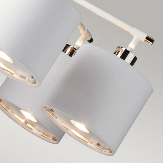 Żyrandol Balance – 5 źródeł światła – Biel i polerowany nikiel BALANCE5-WPN Elstead Lighting