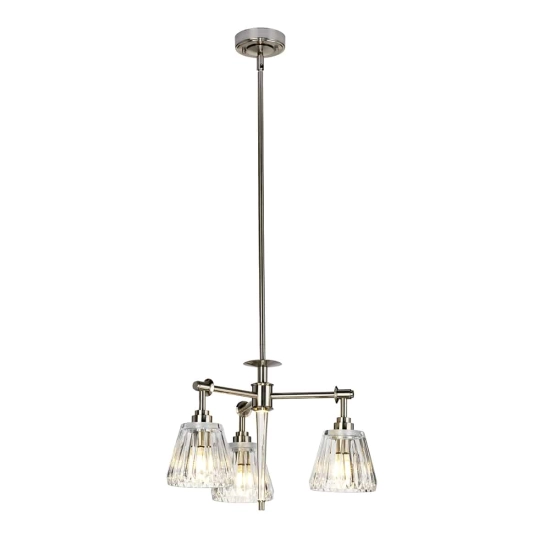 kinkiecik.pl Lampa wisząca Agatha – 3 źródła światła – Szczotkowany nikiel BATH-AGATHA3P-BN Elstead Lightnig