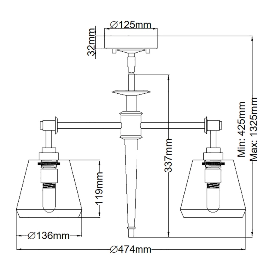 Lampa wisząca Agatha – 3 źródła światła – Polerowany chrom BATH-AGATHA3P-PC Elstead Lighting