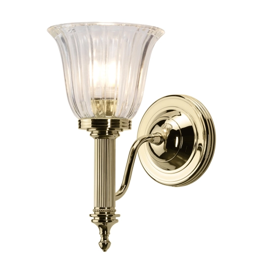 kinkiecik.pl Kinkiet Carroll – 1 żródło światła – Polerowany mosiądz BATH-CARROLL1-PB Elstead Lighting