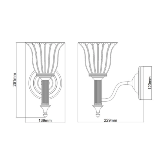 Kinkiet Carroll – 1 żródło światła – Polerowany chrom BATH-CARROLL1-PC Elstead Lighting