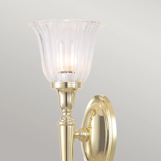 Kinkiet Dryden – 1 źródło światła – Polerowany mosiądz BATH-DRYDEN1-PB Elstead Lighting