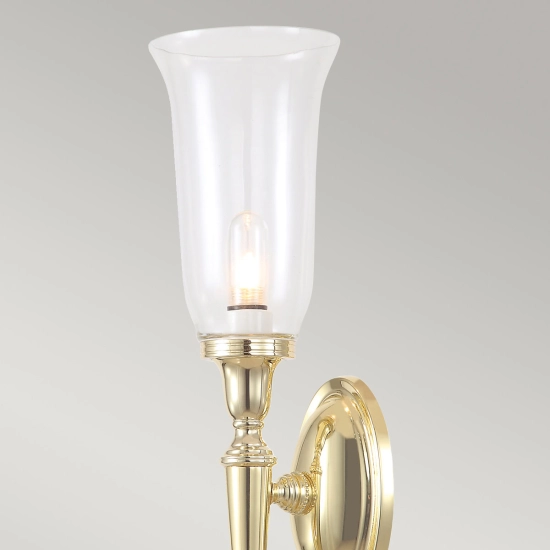 Kinkiet Dryden – 1 źródło światła – Polerowany mosiądz BATH-DRYDEN2-PB Elstead Lighting