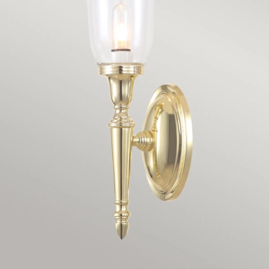 Kinkiet Dryden – 1 źródło światła – Polerowany mosiądz BATH-DRYDEN2-PB Elstead Lighting