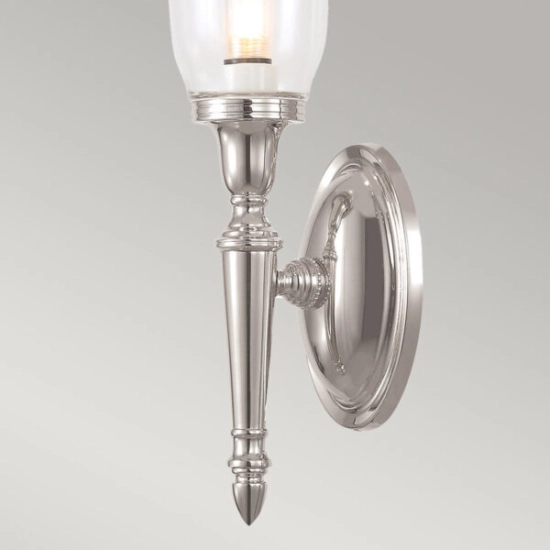 Kinkiet Dryden – 1 źródło światła – Polerowany nikiel BATH-DRYDEN2-PN Elstead Lighting