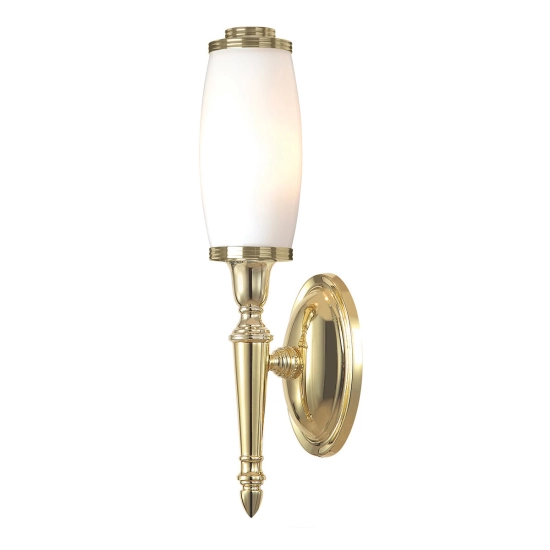 kinkiecik.pl Kinkiet Dryden – 1 źródło światła – Polerowany mosiądz BATH-DRYDEN5-PB Elstead Lighting