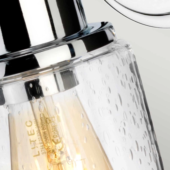 Kinkiet Morvah – 1 źródło światła – Polerowany chrom BATH-MORVAH1-PC Elstead Lighting