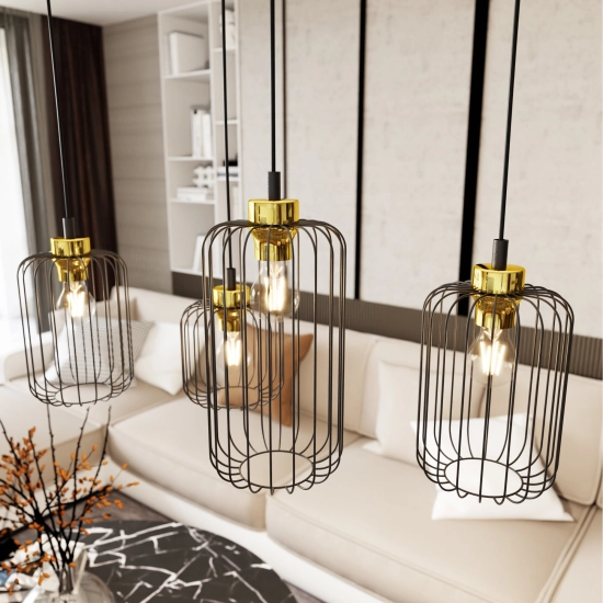 Lampa wisząca VANDER 4 BL GOLD 1364/4 EMIBIG Lighting