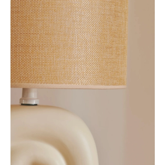 Beżowa lampa stołowa Haze Nordlux - ceramika i len 2412705009