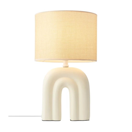 Beżowa lampa stołowa Haze Nordlux - ceramika i len 2412705009
