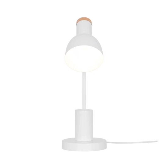 Biała lampa biurkowa Devone wbudowany organizer 2512405001 Nordlux