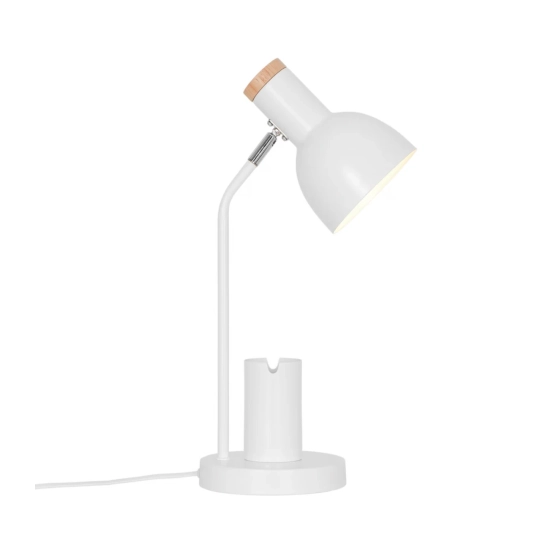 Biała lampa biurkowa Devone wbudowany organizer 2512405001 Nordlux
