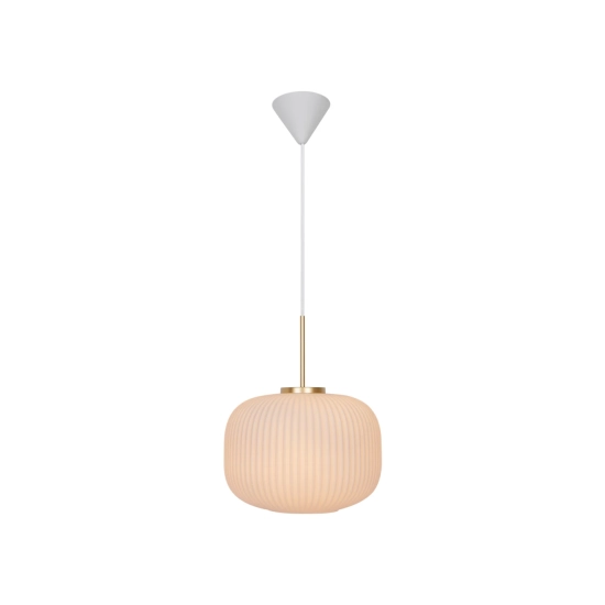 Biała lampa wisząca Milford 30 - Nordlux, mosiężne wykończenie 2213213001 - zdjęcie produktu