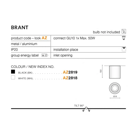 Plafon BRANT ROUND AZ2929 AZZARDO