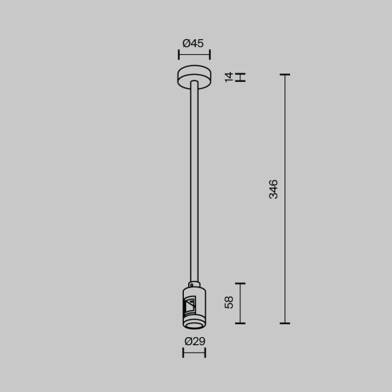 Mocowanie sufitowe Medium 300 mm z wejściem zasilania Flarity TRA158C-B1-BS Maytoni - zdjęcie dodatkowe 3